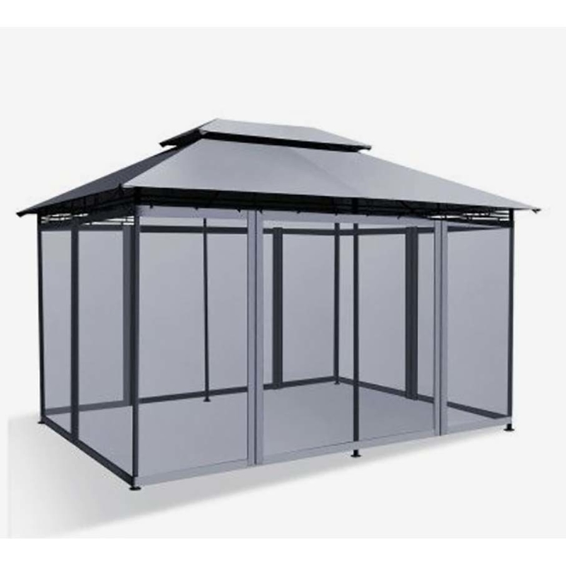 Salón de sol de vidrio exterior con color de vidrio marrón y hardware chino superior