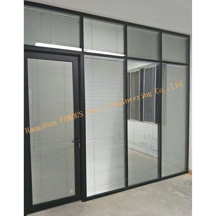 Cree las paredes de división para requisitos particulares de cristal insonoras de cristal dobles del marco de aluminio de la oficina portátil con la lumbrera